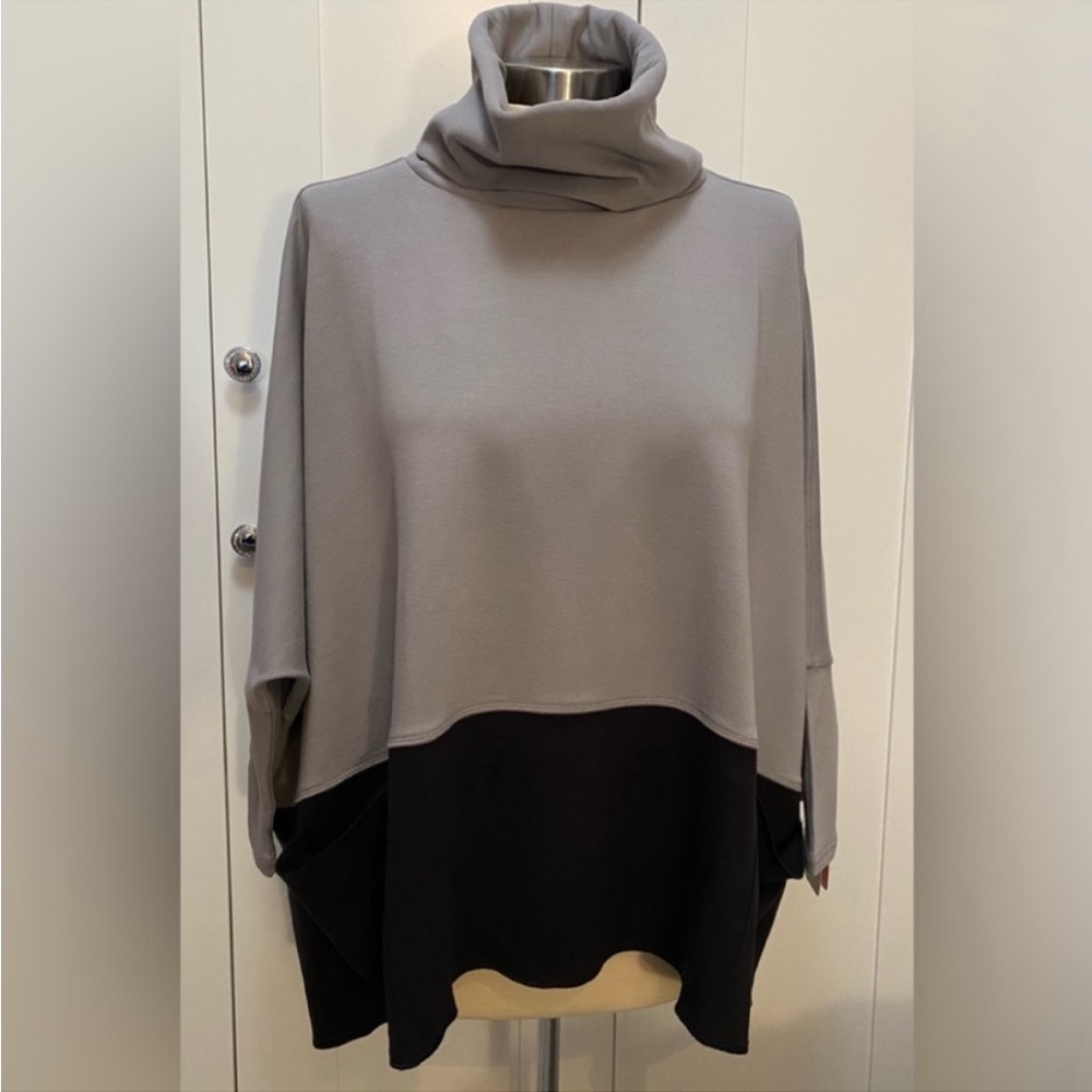 Poncho Shawl ($163) Gray & Black Ultra Warm NEW! FURM 90% OFF!